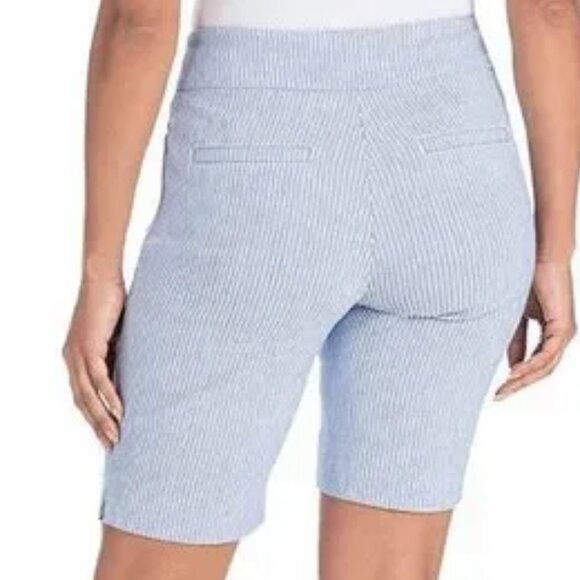 👚3 FOR $20👚 NEW Hilary Radley Pin Striped Long Bermuda Pull On Elastic Shorts - Picture 5 of 5